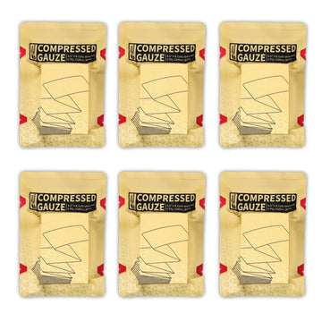 Sterile Compressed Gauze for Emergency Wound Dressing, FSA HSA Eligible, First Aid and Trauma Kit, 6 Pack
